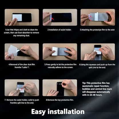 Privacy Screen Protector for Samsung Galaxy A56, 1+2 Pack TPU Anti-Spy Film with Installation Frame, 2 Camera Lens Protector, Fingerprint Compatible, Case Friendly