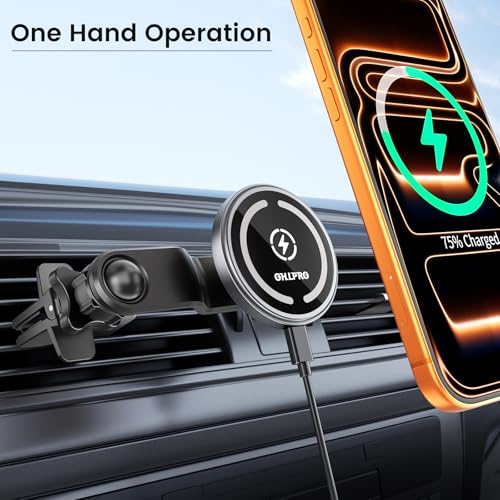 OHLPRO for MagSafe Car Mount Charger iPhone Wireless Car Charger - color: Gray