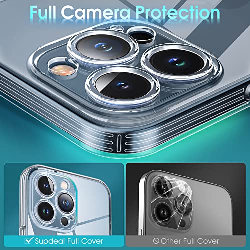 Supdeal Crystal Clear Case for iPhone 12 Pro Max, [Not Yellowing] [Camera Protection] [Military Grade Drop Tested] Transparent Shockproof Protective Soft Silicone Slim Cover, 6.7 inch, Transparent - color: Transparent, size: iPhone 12 Pro Max