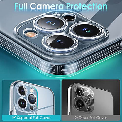 Supdeal Crystal Clear Case for iPhone 12 Pro Max, [Not Yellowing] [Camera Protection] [Military Grade Drop Tested] Transparent Shockproof Protective Soft Silicone Slim Cover, 6.7 inch, Transparent - color: Transparent, size: iPhone 12 Pro Max