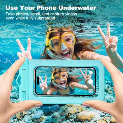 HEYSONG Waterproof Phone Pouch with Touch Screen, Secure Phone Protector for Beach, Kayaking & Water Activities, Fits Large Phones