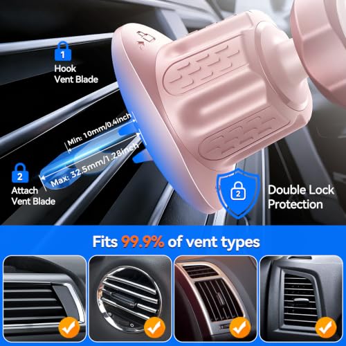 for MagSafe Car Mount,【22 N55 Super Magnets】 Magnetic Phone Holder for Car Air Vent, Cell Phone Mount Car Accessories Compatible with iPhone 17 16 15 14 13 12 Pro Max (Pink) - color: Pink