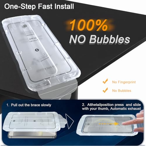 [3+3 Pack] for Samsung Galaxy S24 Plus [6.7"] 0.18 Fingerprint Tempered Glass Screen Protector with Camera Lens Protector,HD Clear,Easy Installation with Auto-Alignment Kit [Dust-Free & Bubble-Free]