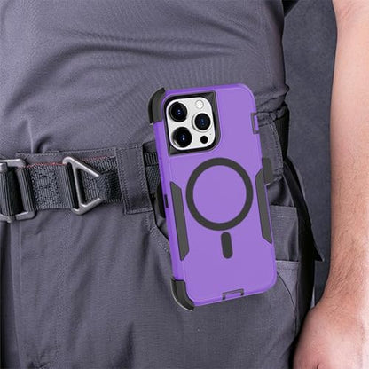 Designed for iPhone 14 Pro Case,Purple | Compatible with MagSafe,Double protection,Tough Durable,Detachable back clip,Dustproof,No Fading,No Yellowing,Non-Slip - color: Purple, size: iPhone 14 Pro 6.1”