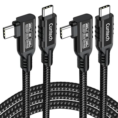 USB C Cable 3.3ft 2-Pack, USB C 90 Degree Right Angle Cable - color: Black, size: 3.3FT+3.3FT, style: Right Angle