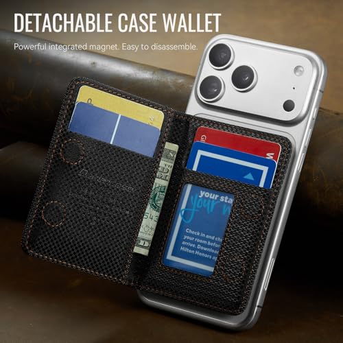 Defencase for Magsafe Wallet Magnetic Card Holder RFID Blocking, CF-Black - color: CF Black