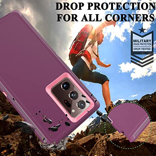 YmhxcY Note 20 Ultra Case with Self Healing Flexible TPU Film[2 Pack] and Camera Lens Screen Protective Film[2 Pack], Heavy Protection Cover for Galaxy Note 20 Ultra-Wine Red and Rose Pink - color: SF-Wine Red/Rose Pink