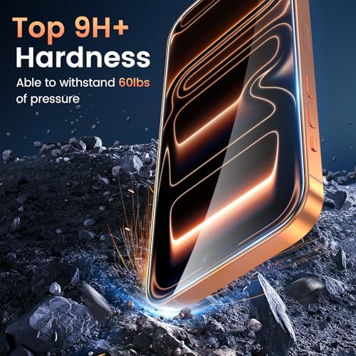 Fotbor Compatible with 3 Pack iPhone 17 Pro Screen Protector with 1 Set Camera Lens Protector, 2025 Upgrade 9H+ Premium Tempered Glass 17Pro, Easy Installation Kits, 6.3 inch - size: iPhone 17 Pro-6.3 inch