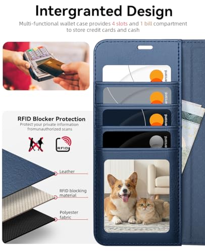 OCASE for Samsung Galaxy S26+ Plus Wallet Case, Card Holder, Blue | RFID Blocking, Kickstand, Magnetic Closure, PU Leather Flip Folio, Shockproof TPU Shell, Protective Phone Cover (6.7") 2026 - color: Blue, size: Samsung Galaxy S26 Plus