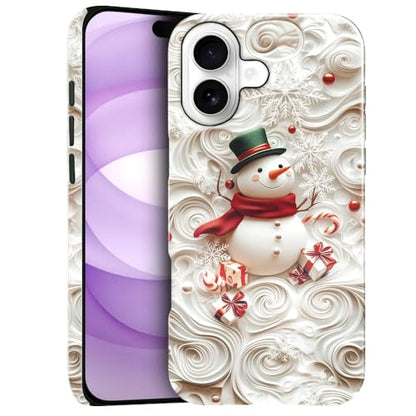 Compatible with iPhone 17,Anti-Scratch Glossy Case Cover,Christmas Snowmen Snowflakes - color: Christmas Snowmen Snowflakes, size: IPhone 17