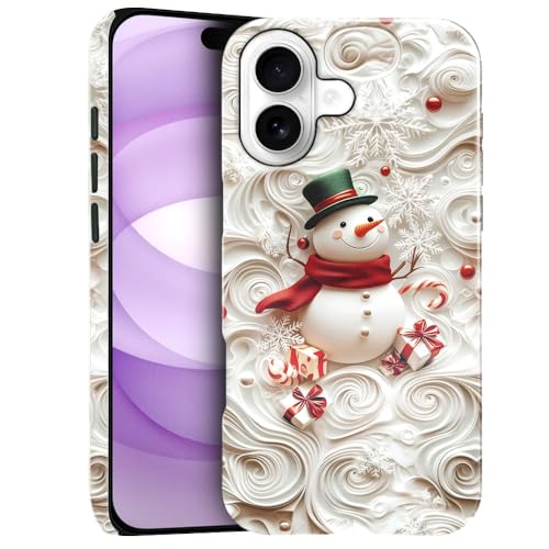 Compatible with iPhone 17,Anti-Scratch Glossy Case Cover,Christmas Snowmen Snowflakes - color: Christmas Snowmen Snowflakes, size: IPhone 17