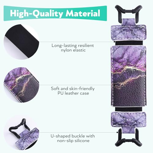 Secure Hand Strap for Kindle and Tablet - High Elasticity Finger Grip Holder Accessories for 6-8 Inches E-Book Tablet. - color: Purple Marble