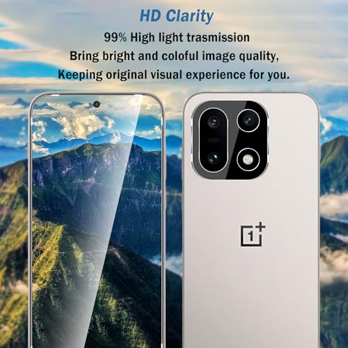 2+2 Pack for OnePlus 15 Screen Protector with Camera Lens Protector, Full Coverage 9H Tempered Glass Film,HD Clear Scratch Resistant,Bubble-Free for One Plus 15 Screen Protector glass