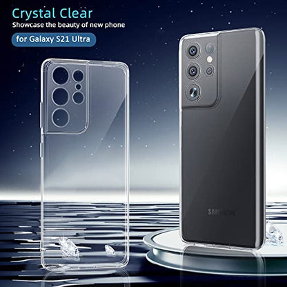 X-level Samsung Galaxy S21 Ultra Case Clear Ultra-Thin Slim Fit Soft TPU S21 Ultra Mobile Phone Cover Anti-Slip Grip Phone Case for Galaxy S21 Ultra-Clear - color: Clear