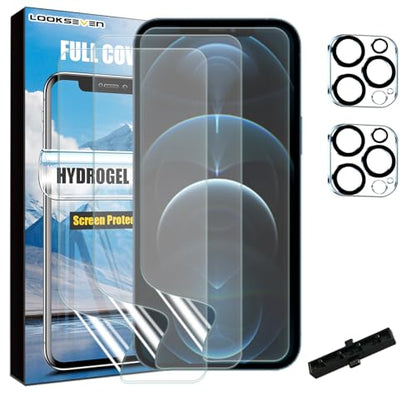 3 Hydrogel Films + 2 Tempered Glass Lens Protector For iPhone 12 Pro Max - size: iPhone 12 Pro Max