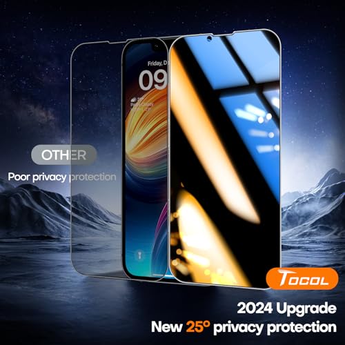 TOCOL for iPhone 14 Privacy Screen Protector - color: Privacy