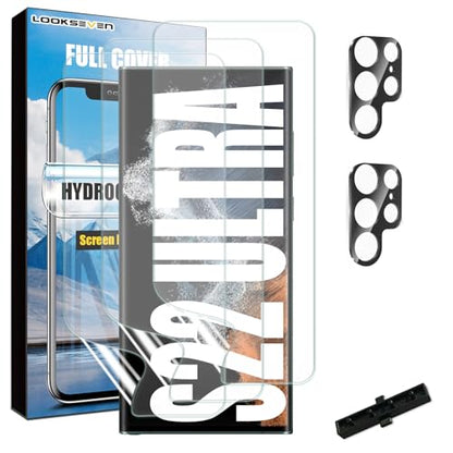 3 Hydrogel Films + 2 Tempered Glass Lens Protector For Galaxy S22 Ultra - size: S22 Ultra