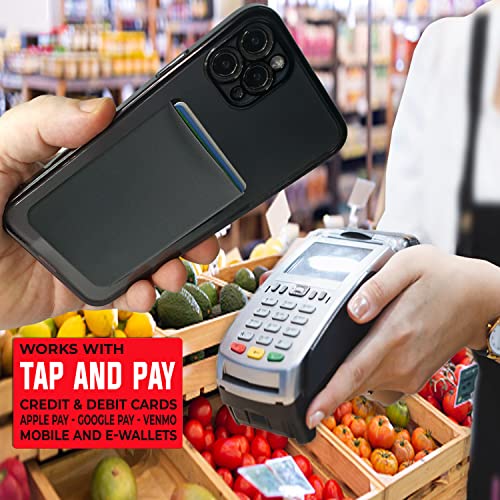 Phone Wallet - Adhesive Card Holder - Cell Phone Pouch - Stick on Lycra Pocket by Gecko - Carry Credit Cards and Cash - color: --BLANK-- GRAY