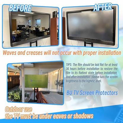 Anti Glare TV Screen Protector for 50 InchTV, Indoor Outdoor Anti Glare TV Film Blue Light Screen Frosted Film