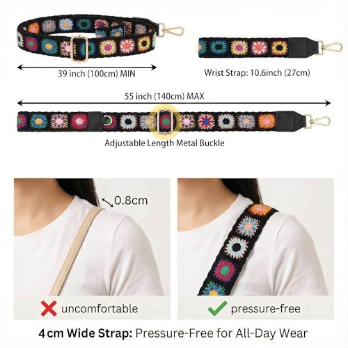 Phone Lanyard Crossbody with Zipper Pouch, Adjustable Phone Strap with Detachable Wallet/Wrist, Holds Multiple Cards & Cash, Clip and Go Strap Women/Teacher Gift for All Phone, Embroidered - color: Black Embroidery