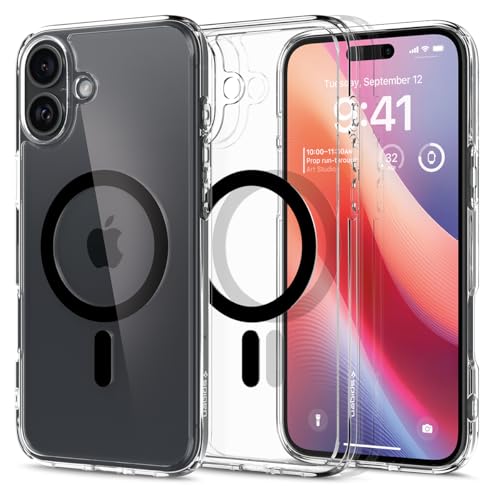Spigen for iPhone 16 Plus Case, Ultra Hybrid MagFit [Anti-Yellowing] [Compatible with Magsafe] - Clear Black - color: Clear Black, size: iPhone 16 Plus