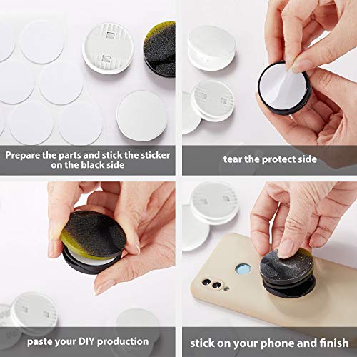 30 Pack Blank Phone Grip Holder, Expandable Phone Grip Stand,White - color: White