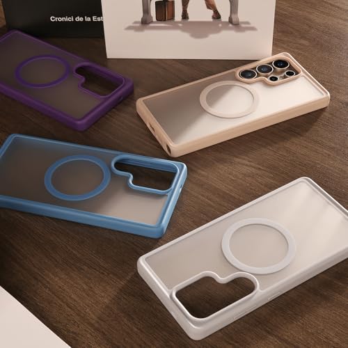 Maledan Magnetic Case for Samsung Galaxy S25 Ultra [Stain-Resistant] [Military-Grade Protection] [Compatible with MagSafe] [Anti-Yellowing] - S25 Ultra Case Bumper Cover, StainGuard Titanium Champagne - color: StainGuard Titanium Champagne