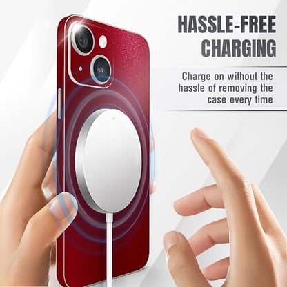 2Pcs Skin Wrap Compatible for iPhone 14 – Slim Decal Vinyl Protective Film for Sides & Back – Sleek Fit, Premium Look – Compatible with All iPhone 14 Cases - Glossy Cherry Red - color: Glossy Cherry Red
