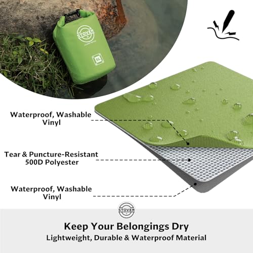 STOVER 5/10/25/30/40L Waterproof Dry Bag, Small Lightweight Roll Top Dry Bag Backpack w/Waterproof Phone Case, Kayaking, Travel, Hiking, Fishing, Tubing, Camping, the Beach, Men/Women (Green) - color: 5/10l Green, size: 5L