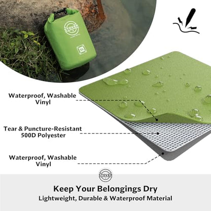 STOVER 5/10/25/30/40L Waterproof Dry Bag, Small Lightweight Roll Top Dry Bag Backpack w/Waterproof Phone Case, Kayaking, Travel, Hiking, Fishing, Tubing, Camping, the Beach, Men/Women (Green) - color: 5/10l Green, size: 5L