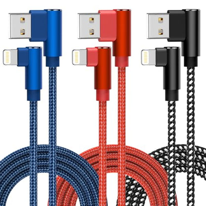 iPhone Charger 10ft 3Pack Apple MFi Certified Lightning Cable Nylon Braided
