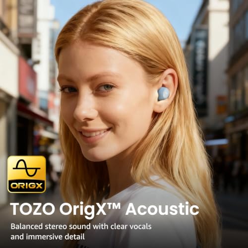 TOZO A1 Wireless Earbuds Bluetooth 5.3 Light Weight in Ear Headphones - color: Blue