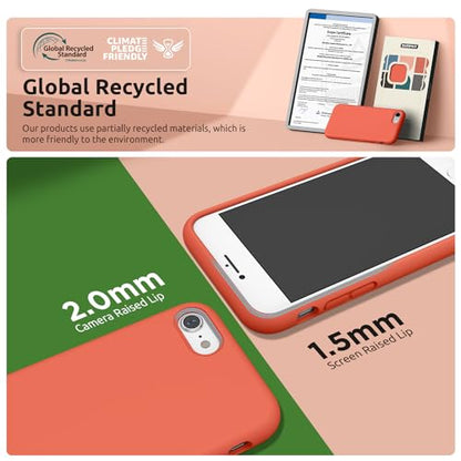 SURPHY Designed for Phone SE 3rd 2nd SE 2022 SE 2020, Liquid Silicone Case, Nectarine - color: Nectarine