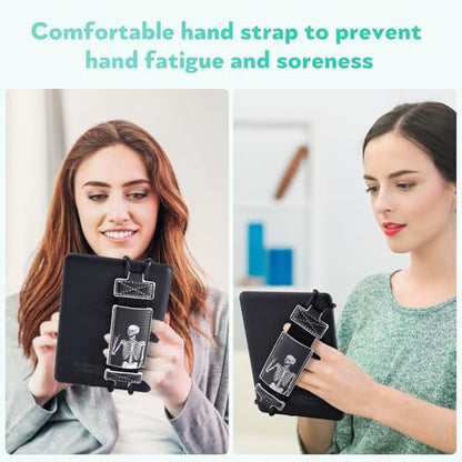 Secure Hand Strap for Kindle and Tablet - High Elasticity Finger Grip Holder Accessories for 6-8 Inches E-Book Tablet. - color: Human Skeleton