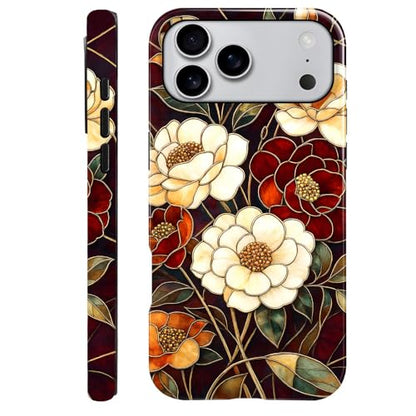 Compatible with iPhone 17 Pro Max,Anti-Scratch Glossy Case Cover,Stained Glass Flower 04 - color: Stained Glass Flower 04, size: IPhone 17 Pro Max