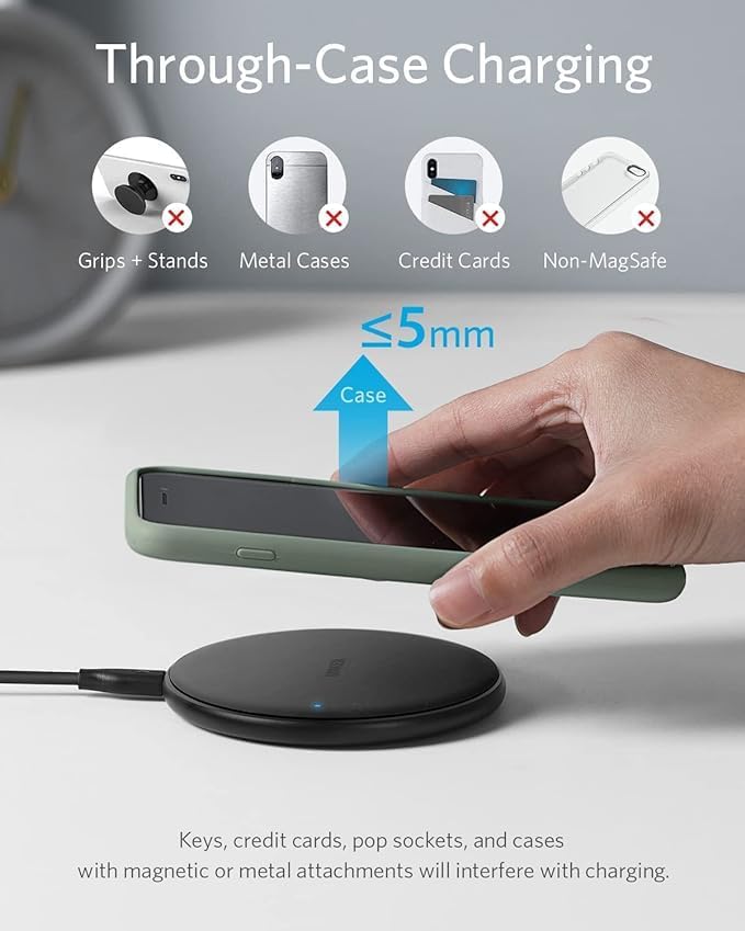 Anker 313 Qi-Certified 10W Fast Wireless Charger Pad - color: Black