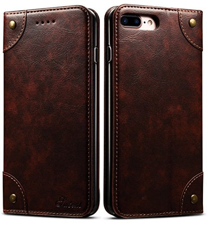 iPhone 8 Case, iPhone 7 Case, SINIANL Leather Wallet Folio Case Book Design Flip Cover with Stand and ID Credit Card Slot Magnetic Closure for iPhone 8/7 - color: Brown, size: iPhone 7 / 8 (4.7 inch)