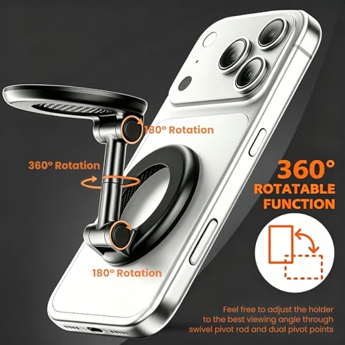 Dual-Sided Magnetic 360° Rotation Phone Holder Mount for Car, Gym, Desk