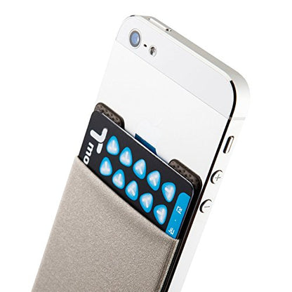Sinjimoru Cell Phone Wallet Stick on, Card Holder for Back of Phone, Grey - color: Grey