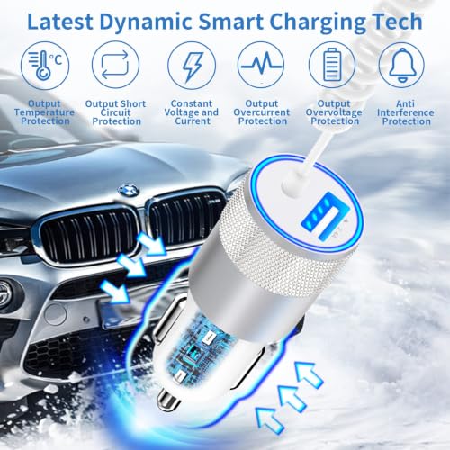 iPhone Car Charger Fast Charging【Apple MFi Certified】4.8A Car Phone Charger - color: Jet Black