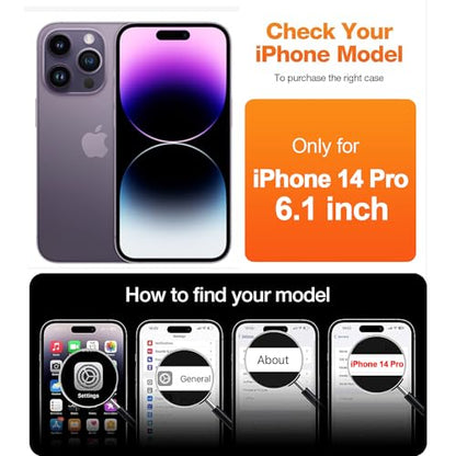 I&H for iPhone 14 Pro 6.1 inch Case Crystal Clear Non-Yellowing, Shockproof, Anti-Scratch, Transparent Soft Back Cover