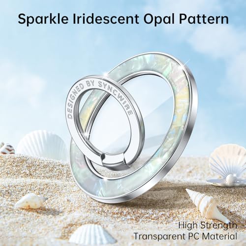 Syncwire Magnetic Phone Grip for MagSafe,Sparkle Ring Holder,Pearly Luster - color: Pearly Luster
