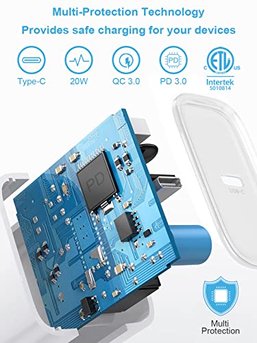10FT iPhone 14 13 12 11 Charger 20W USB C Charger Block with Cable [2 Pack] - color: 2+2Pack 10FT, size: 10FT 2Pack