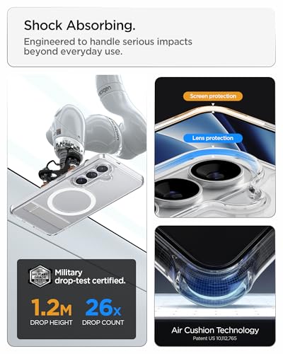 Spigen for Galaxy S26 Case, Ultra Hybrid S MagFit [Kickstand] [Compatible with MagSafe] [Fast Wireless Charging] - Clear White - size: Galaxy S26