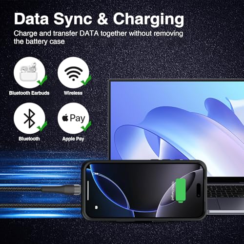 GIN FOXI Battery Case for iPhone 17 Pro, Charging Case Charger 8500mAh Ultra-Slim Lightweight Powerful Battery Pack 15W Fast Rechargeable Anti-Fall TPU Juice Box for iPhone 17 Pro (6.3") Black - color: Black