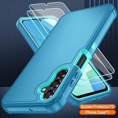 for Samsung Galaxy A16 5G Case : 3-Layer Shockproof Phone Cover with HD Screen Protector,Hybrid Protective Military-Grade Protection for Galaxy A16 5G Phone Case (Bluish Blue/Green) - color: Bluish Blue/Green