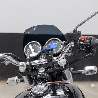 Quad Lock Handlebar Clamp Motorcycle Phone Mount with Vibration Dampener and MAG Phone Case for iPhone XR - size: iPhone XR