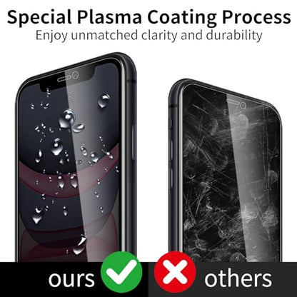 3 Pack Privacy Screen Protector for iPhone 11/ iPhone Xr 9H Hardness Double Shatterproof Anti-Spy Tempered Glass Film, Easy Installation, Case-Friendly - size: iPhone 11/ iPhone Xr