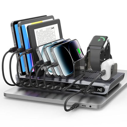 Unitek 140W 10-Port USB C Charging Station with Digital Display