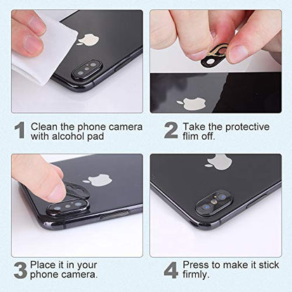 For iPhone XS/XS Max Camera Lens Protector - [2 Pack] Premium Aluminum Alloy Back Rear Camera Lens Screen Cover Case Shield - Black - color: Black-iPhone XS/XS Max